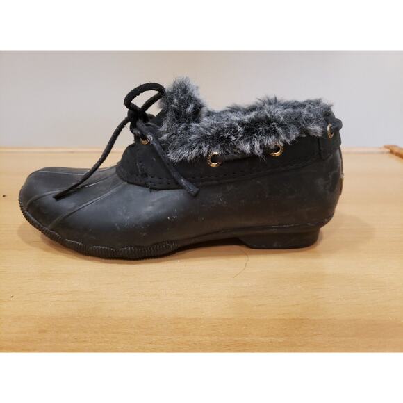Sperry Saltwater 1-Eye Women's Fur Duck Boot [STS85457] Black Size 6.5 - Picture 7 of 12
